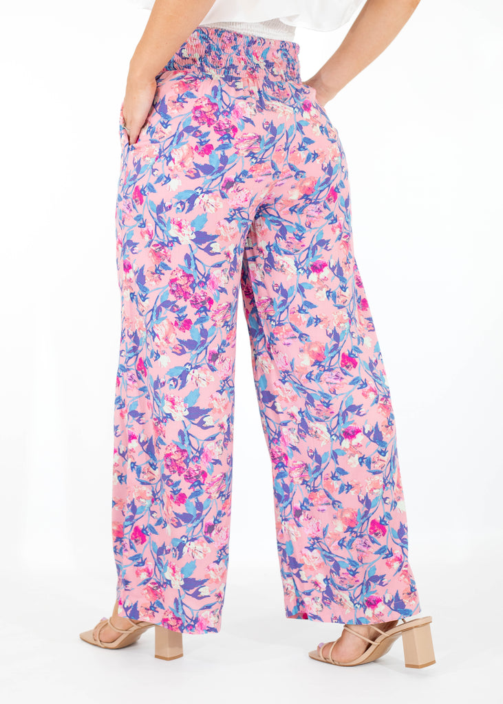 pink and blue floral pants