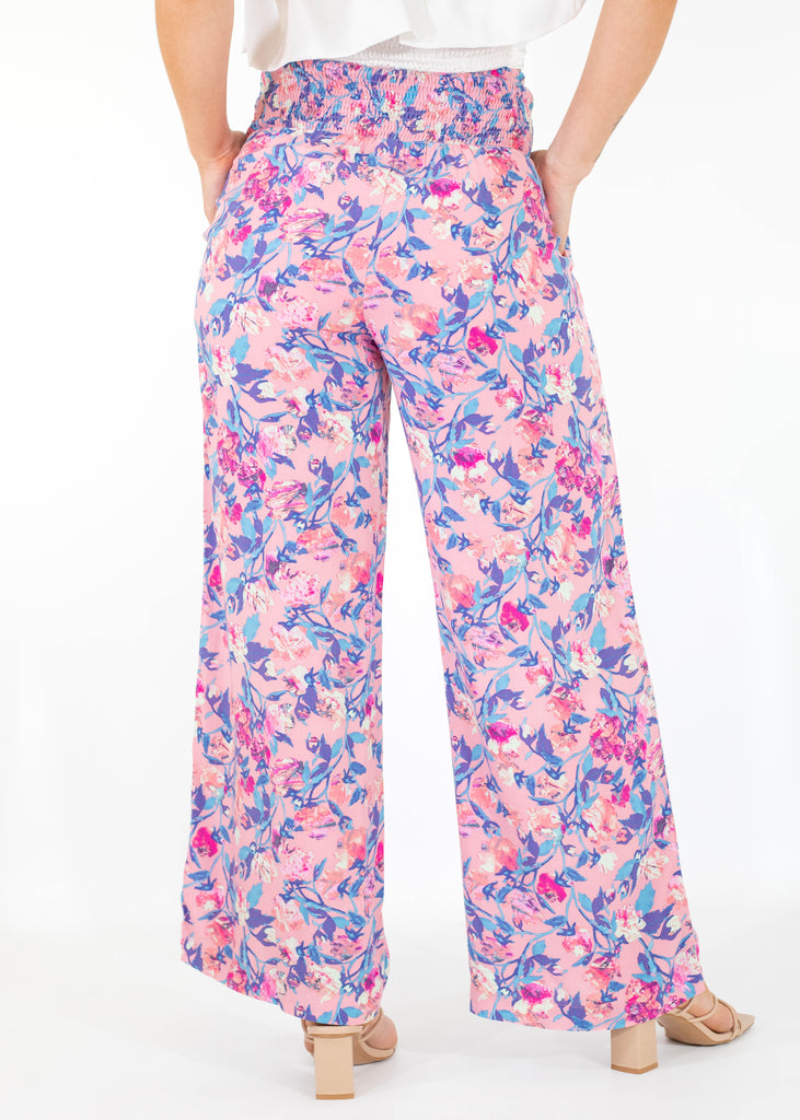 pink and blue floral pants